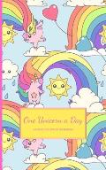 One Unicorn A Day: Cute Mini Unicorn Coloring Notebook With Simple Unicorn Drawings On Each Page