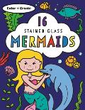 Stained Glass Coloring Mermaids