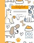Wide Ruled Notebook Dog Composition Book: Cute Little Puppies Themed Workbook for Adults and Kids. 8 x 10 120 Pages.