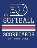 50 Softball Scorecards With Lineup Cards: 50 Scoring Sheets For Baseball and Softball Games (8.5x11)