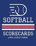 Softball Scorecards With Lineup Cards: 50 Scoring Sheets For Baseball and Softball Games (8.5x11)