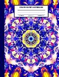 Graph Paper Notebook: Blue Yellow Mandala Cover Design - Quad Ruled - 120 Pages - 8.5 X 11 - Matte Finished Soft Cover