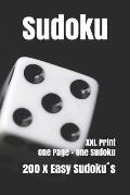 Sudoku: 200 simple Sudoku XXL print, one Page one Sudoku Easy Version, for children and beginners. Enjoy traveling in car