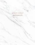Graph Paper Notebook: Soft White Marble - 8.5 x 11 - 5 x 5 Squares per inch - 100 Quad Ruled Pages - Cute Graph Paper Composition Notebook f