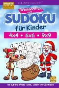 Weihnachten mit Sudoku f?r Kinder 4x4 - 6x6 - 9x9 180 Sudoku R?tsel Level: leicht mit L?sungen