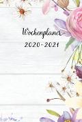 Wochenplaner 2020-2021: Netter Lila Blumen Wochen - und Monatsplaner - Terminkalender Tagesplaner - ein Liebevolles Geschenk f?r Frauen Kolleg