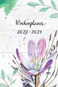 Wochenplaner 2020-2021: Violett Blumen Wochen- und Monatsplaner - Terminkalender Tagesplaner - ein Liebevolles Geschenk f?r Frauen und Kollege
