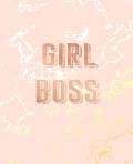 Girl Boss: Inspirational Quote Notebook, Beautiful Pink Marble and Gold - 7.5 x 9.25, 120 College Ruled Pages