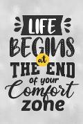 Life Begins At The End Of Your Comfort Zone: Feel Good Reflection Quote for Work Employee Co-Worker Appreciation Present Idea Office Holiday Party Gif