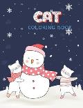 Cat Coloring Book: Cute Cats & Kittens Christmas Coloring Page for Kids & Cats Lover in Winter Theme