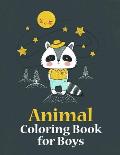 Animal Coloring Book for Boys: Cute Forest Wildlife Animals and Funny Activity for Kids's Creativity