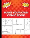 Make Your Own Comic Book Art & Drawing Comic Strips Great Gift for Creative Kids Red