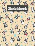 Sketchbook: 8.5 x 11 Notebook for Creative Drawing and Sketching Activities with Unique Panda Themed Cover Design