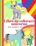 Libro da colorare unicorno per bambini di 3-8 anni