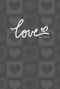 Love Notebook, Blank Write-in Journal, Dotted Lines, Wide Ruled, Medium (A5) 6 x 9 In (Gray)