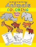 Coloring Books for Kids: Animals Coloring-Plus fun facts: Fun Early Learning, Large Print, Children Activity Books