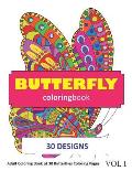 Butterfly Coloring Book: 30 Coloring Pages of Butterflies in Coloring Book for Adults (Vol 1)