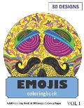 Emojis Coloring Book: 30 Coloring Pages of Emoji Designs in Coloring Book for Adults (Vol 1)