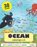 Ocean Coloring Book: 30 Coloring Pages of Oceans in Coloring Book for Adults (Vol 1)