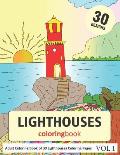 Light Houses Coloring Book: 30 Coloring Pages of Light House Designs in Coloring Book for Adults (Vol 1)