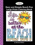The Coloring Cafe-Easy and Simple Beach Fun Large Print Coloring Book