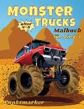 Monster Trucks F?rbung Buch Punktmarker Geschicklichkeit mit der Schere: Kinder-Malbuch mit Monster Trucks, Autos f?r Kleinkinder, Aufgabenheft f?r Ju