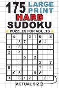 175 Large Print Hard Sudoku Puzzles for Adults: Only One Puzzle Per Page! (Pocket 6x9 Size)