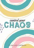 Control Your Chaos To-Do List Notebook: 120 Pages Lined Undated To-Do List Organizer with Priority Lists (Medium A5 - 5.83X8.27 - Blue Abstract)