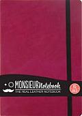 Monsieur Notebook Pink Leather Ruled Medium