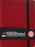 Monsieur Notebook Red Leather Ruled Small