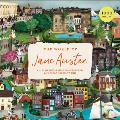 The World of Jane Austen 1000 Piece Puzzle: A Jigsaw Puzzle with 60 Characters and Great Houses to Find