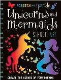 Scratch and Sparkle Unicorns and Mermaids Stencil Art