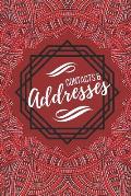 Contacts & Addresses: Geometric Design (Red, Black & White) Small 6 X 9