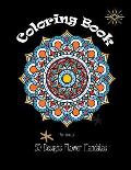 Coloring Books for Adults: 50 Designs Flower Mandalas