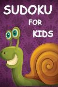 Sudoku For Kids: 100 Mini Sudoku 6X6 Puzzles With Purple Cute Snail Cartoon Cover