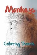 Monkey Coloring Sheets: 30 Monkey Drawings, Coloring Sheets Adults Relaxation, Coloring Book for Kids, for Girls, Volume 15