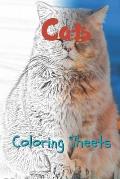 Cat Coloring Sheets: 30 Cat Drawings, Coloring Sheets Adults Relaxation, Coloring Book for Kids, for Girls, Volume 2