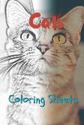 Cat Coloring Sheets: 30 Cat Drawings, Coloring Sheets Adults Relaxation, Coloring Book for Kids, for Girls, Volume 4
