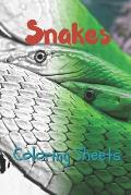 Snake Coloring Sheets: 30 Snake Drawings, Coloring Sheets Adults Relaxation, Coloring Book for Kids, for Girls, Volume 6