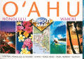 Oahu Honolulu Double Popout Map