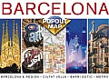 Barcelona Double Popout Map