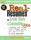 Real Resumes For Social Work & Counselin