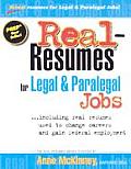 Real Resumes For Legal & Paralegal Jobs