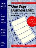 One Page Business Plan Start With A Visi