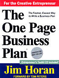 One Page Business Plan Start with a Vision Build a Company With CDROM