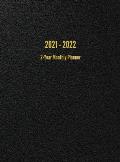 2021 - 2022 2-Year Monthly Planner: 24-Month Calendar (Black)