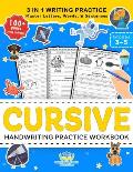 Cursive Handwriting Practice Workbook for 3rd 4th 5th Graders: Cursive Letter Tracing Book, Cursive Handwriting Workbook for Kids to Master Letters, W