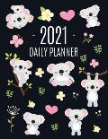 Cute Grey Koala Planner 2021: Cute Year Organizer: For an Easy Overview of All Your Appointments! Large Funny Australian Outback Animal Agenda: Janu