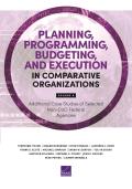 Planning, Programming, Budgeting, and Execution in Comparative Organizations: Additional Case Studies of Selected Non-Dod Federal Agencies