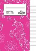 Manuscript Paper: Floral Unicorn A4 Blank Sheet Music Notebook